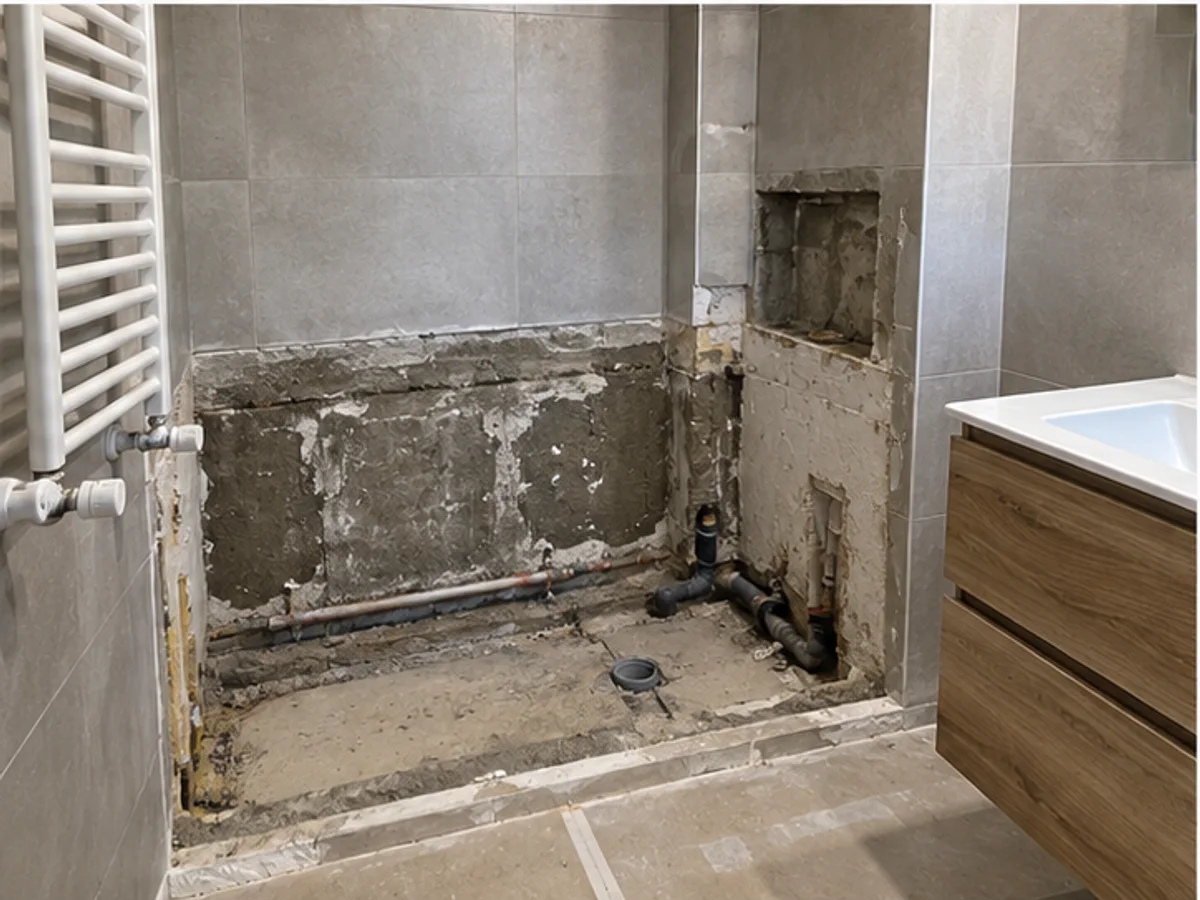 Cambio de bañera por plato de ducha en Oviedo con zona de ducha preparada